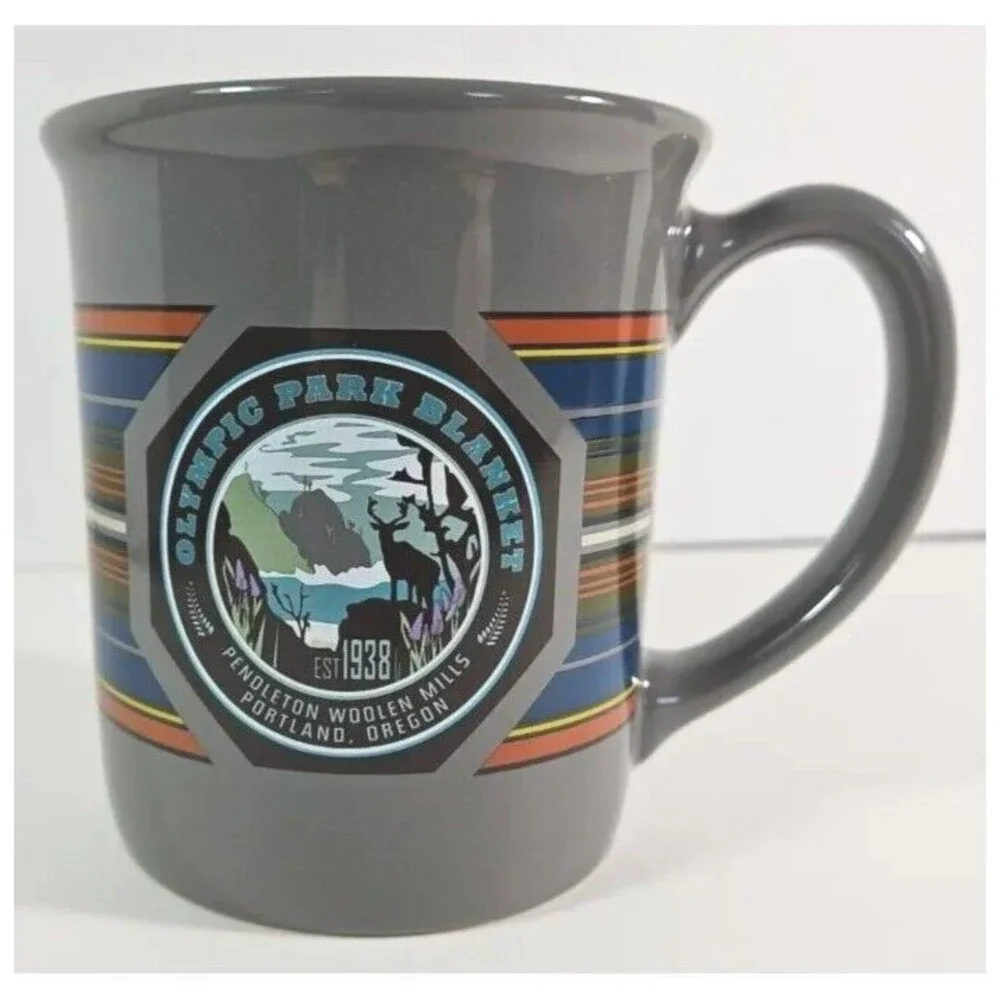 Pendleton Woolen Mills Mug National Park Collection Olympic Park 18 Oz Grey New